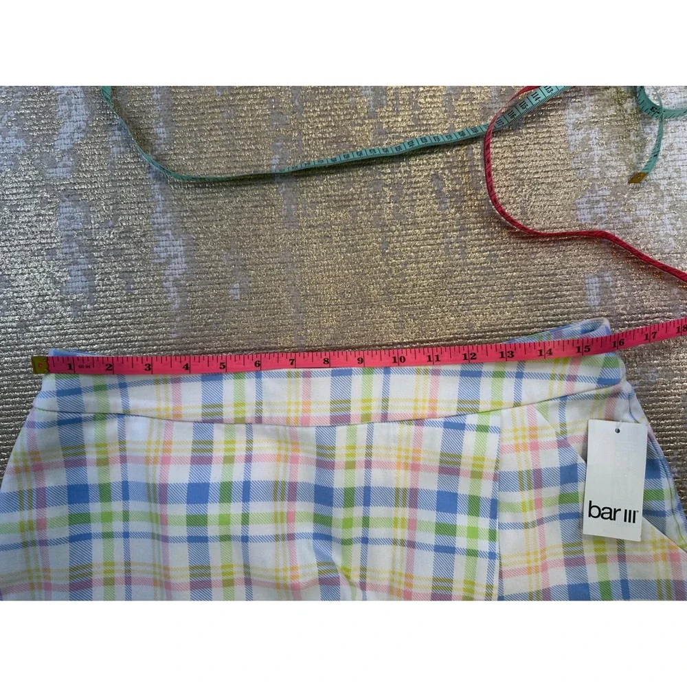 BAR III White & Pastel Multicolor Melody Plaid Skort NWT | Size XL